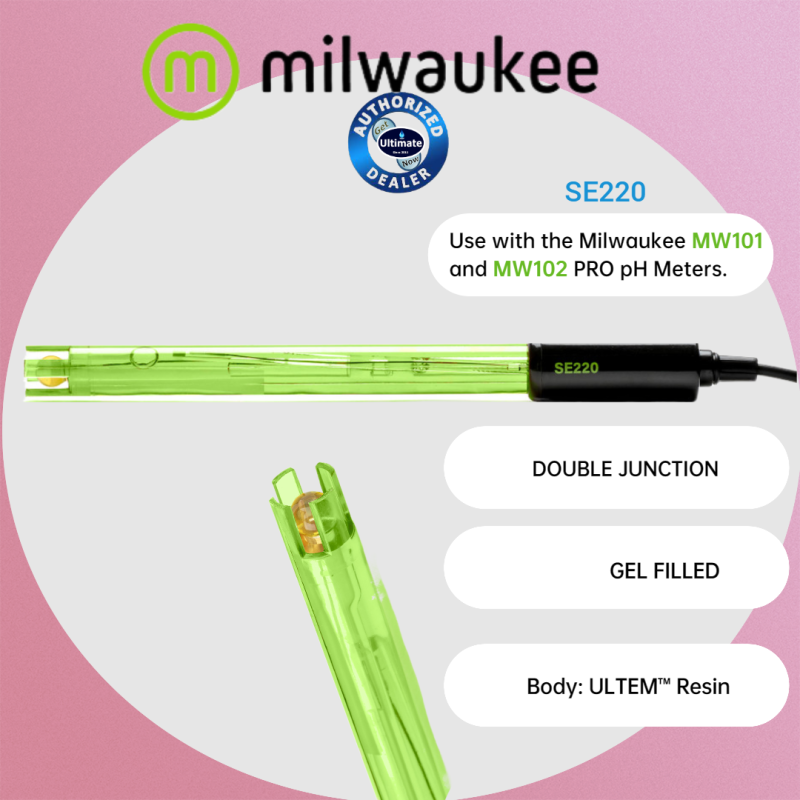 Milwaukee SE220 Lab Grade Double Junction pH Probe